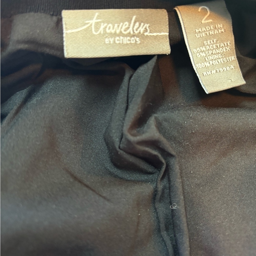 Travelers By Chico’s Quilted Jacket. Gold Chain Trim Interwoven W/Leather Size L - Picture 6 of 6